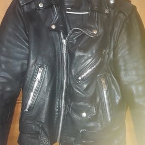 Mens Leather Motorcycle Jacket sz 36
